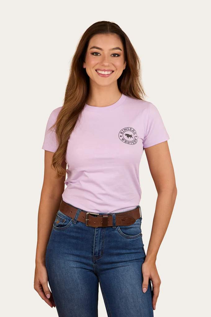 Ringers Western Ladies Signature Bull Classic Tee Lilac/charcoal