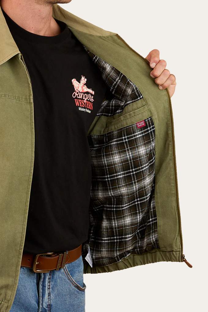 Ringers Western Mens Suffolk Western Bomber Jacket Military Green