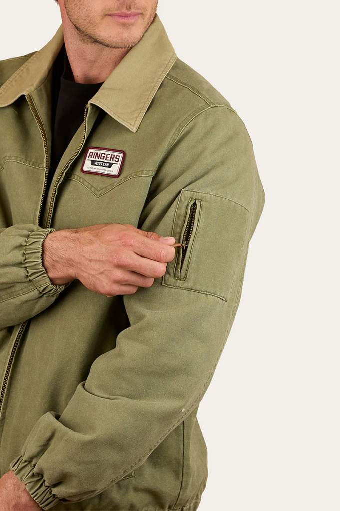 Ringers Western Mens Suffolk Western Bomber Jacket Military Green