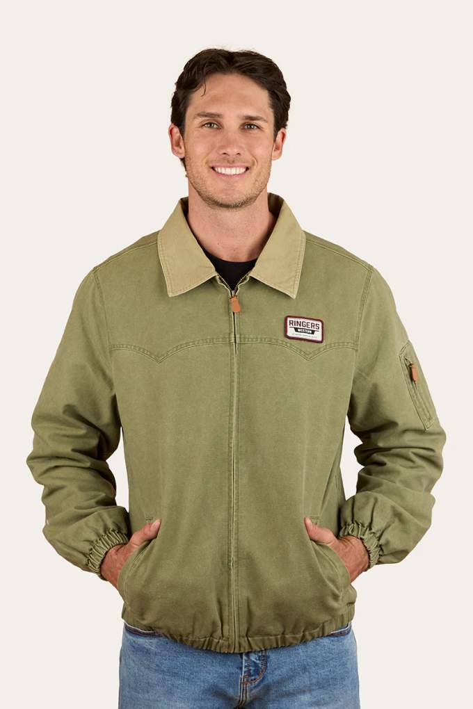Ringers Western Mens Suffolk Western Bomber Jacket Military Green