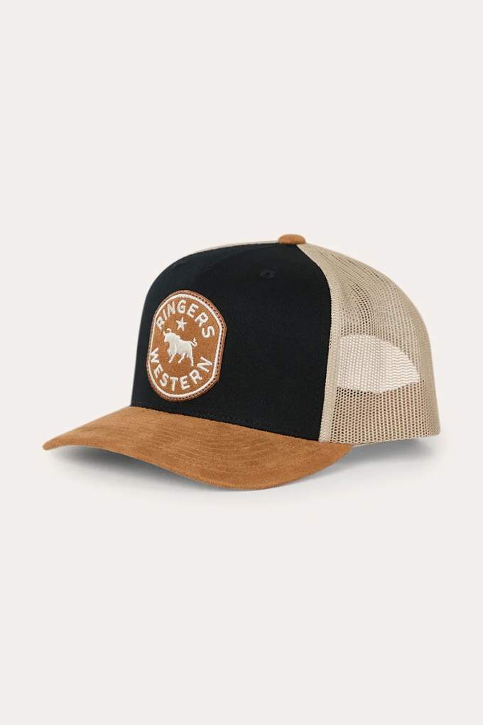 Ringers Western Outback Hide Roadhouse Black/Dark Tan Trucker Cap