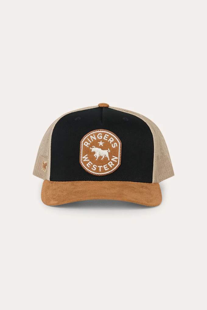 Ringers Western Outback Hide Roadhouse Black/Dark Tan Trucker Cap