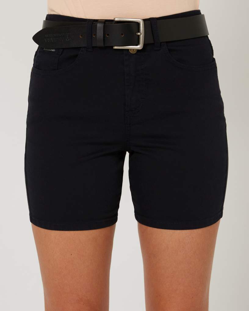 Pilbara Ladies Mia Ink Navy Cotton Stretch Shorts
