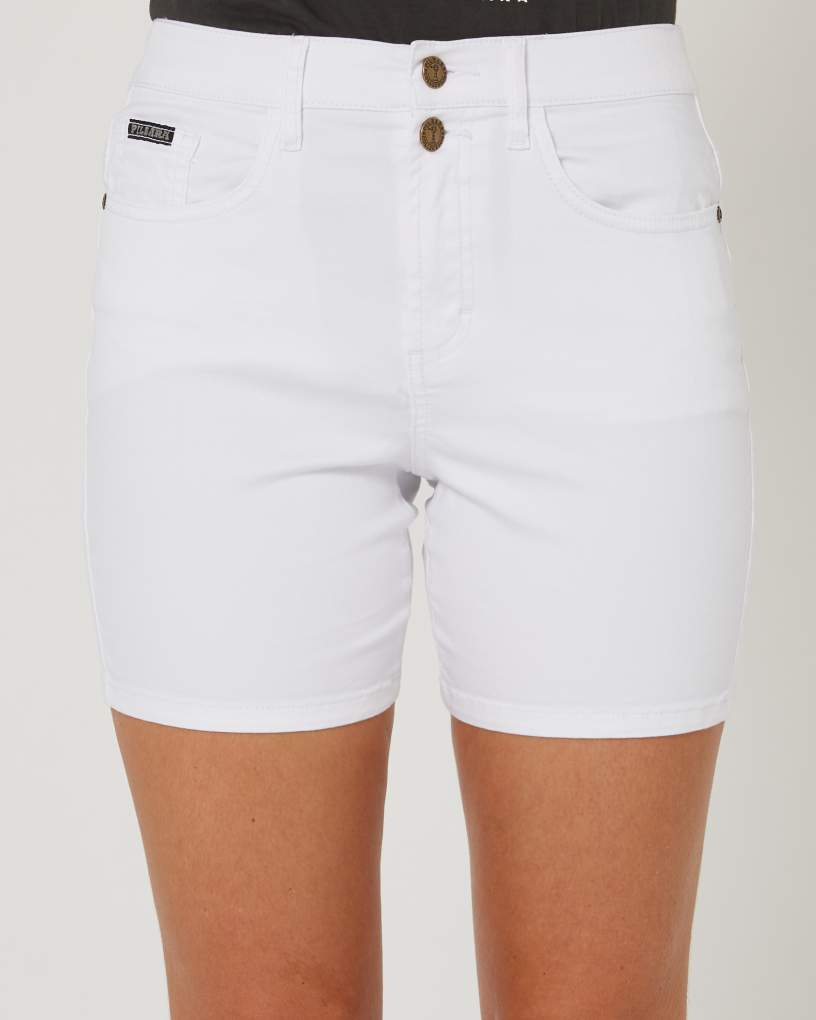 Pilbara Ladies Mia White Cotton Stretch Shorts