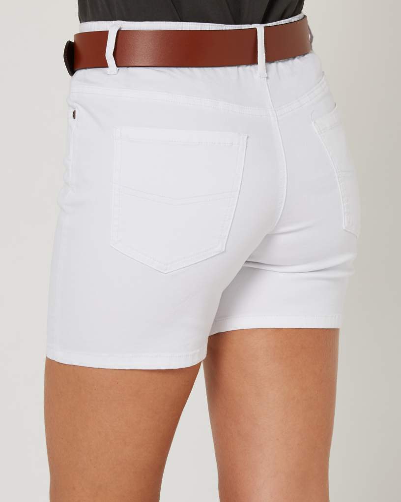Pilbara Ladies Mia White Cotton Stretch Shorts