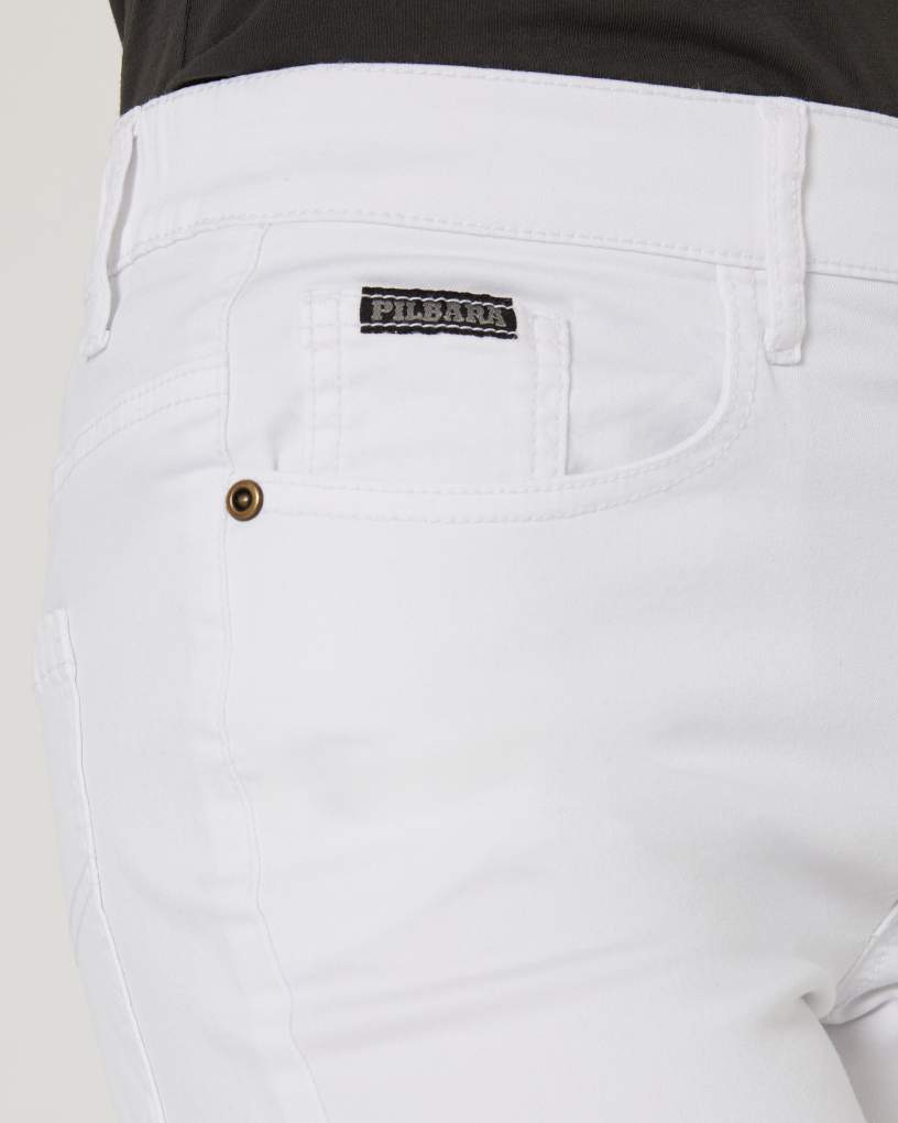 Pilbara Ladies Mia White Cotton Stretch Shorts