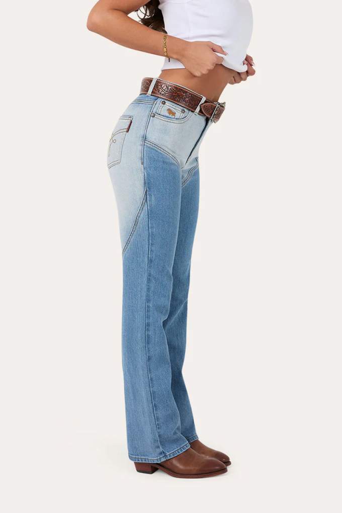 Ringers Western Ladies Francesca Reg High Rise Vintage Light Blue