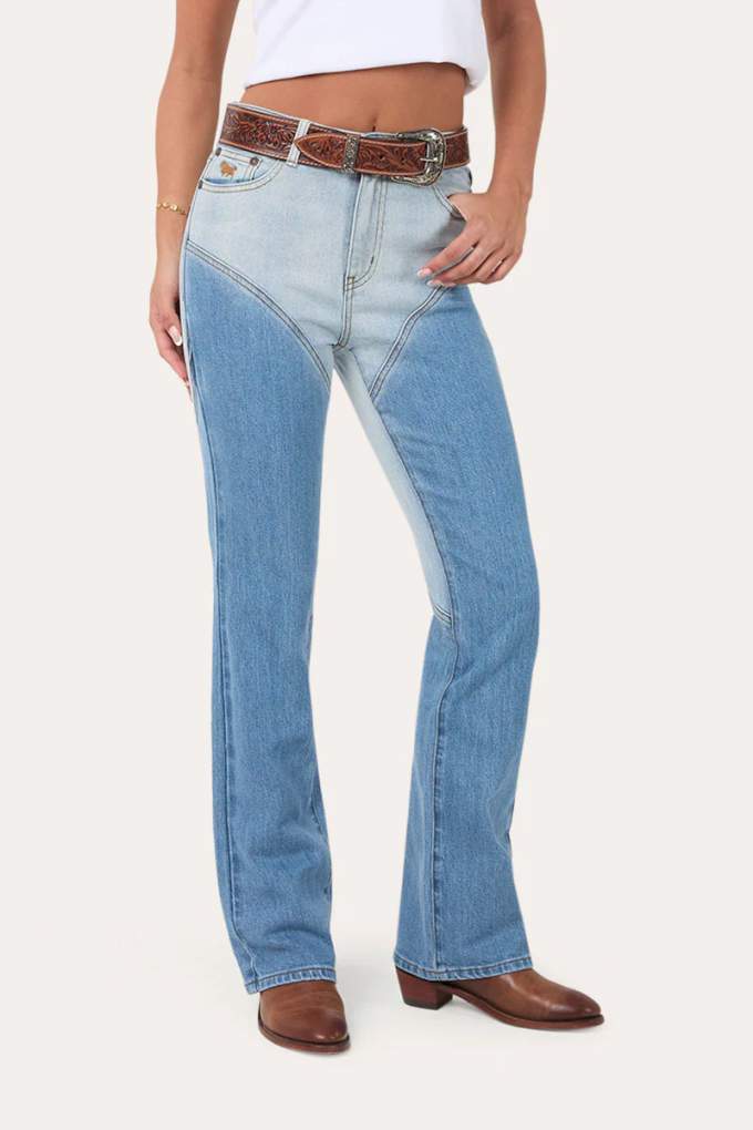 Ringers Western Ladies Francesca Long High Rise Vintage Light Blue