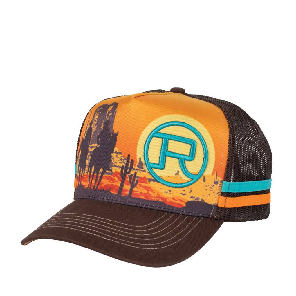 Roper Cowfolk Sunset Trucker Cap Chocolate