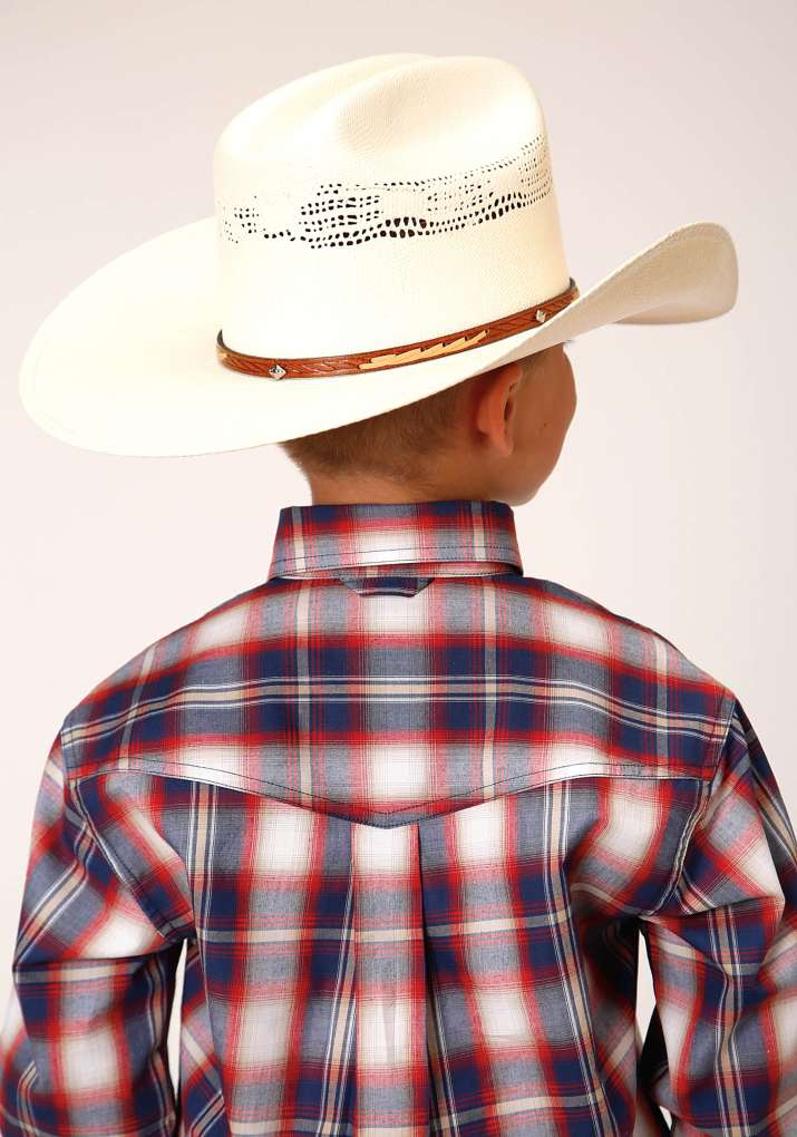 Roper Boys Amarillo Red/Blue Plaid Shirt