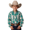 Roper Boys West Made Aqua Plaid Shirt