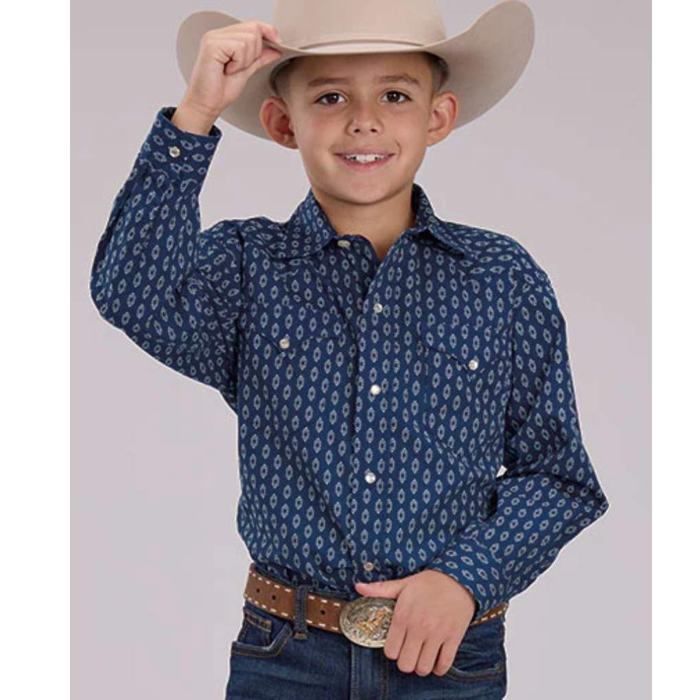 Roper Boys West Made 30064476 Geo Western Shirt