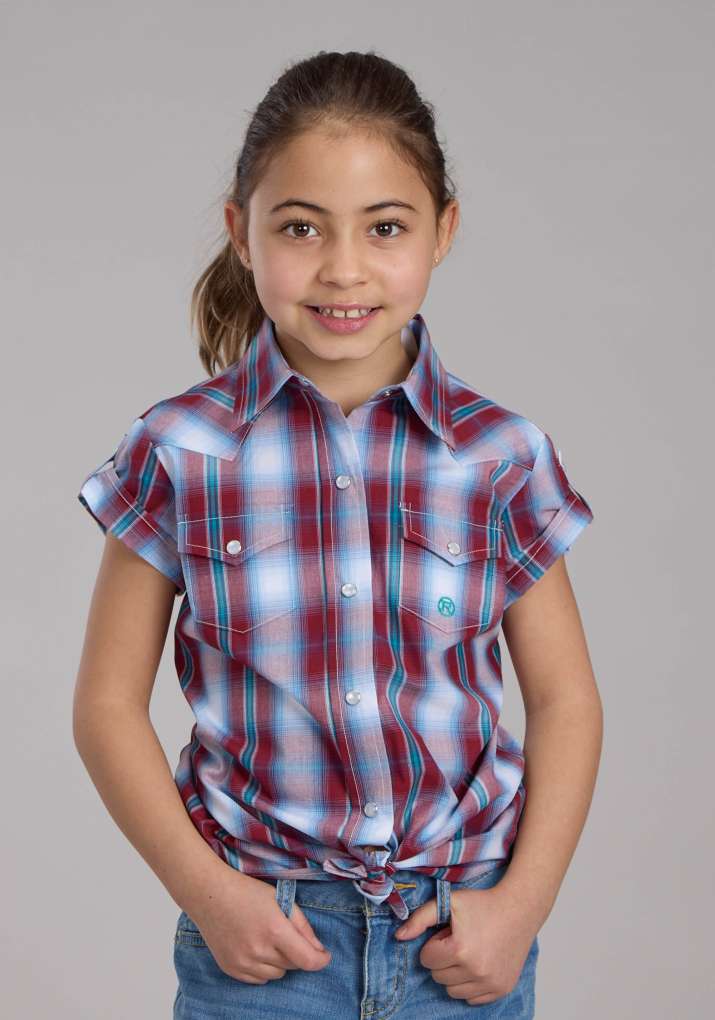 Roper Girls Amarillo Red/White Plaid Shirt
