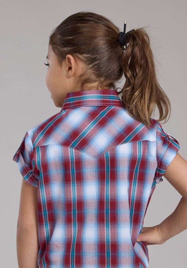 Roper Girls Amarillo Red/White Plaid Shirt | The Top Saddlery