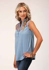 Roper Ladies Studio West Embroided Sleeveless Top