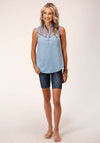Roper Ladies Studio West Embroided Sleeveless Top