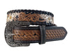 Roper Ladies Floral Tooled Basket Weave Belt