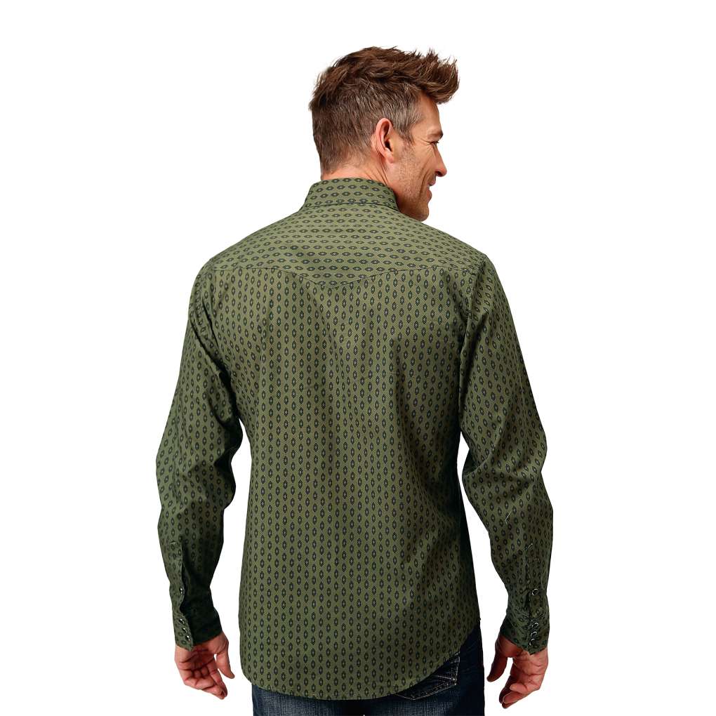 Roper Mens West Made 03-001-006-0103 Geo Print Shirt