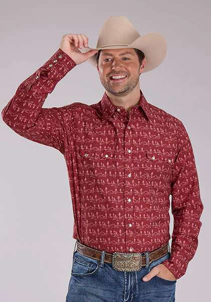 Roper Mens West Made 01064475 Print Shirt