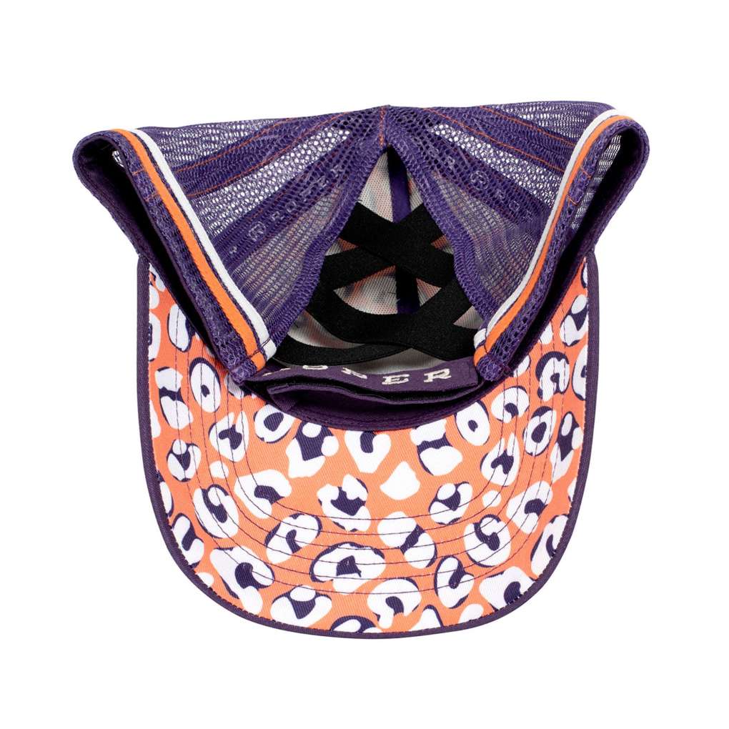 Roper Leopard Print Purple High Pony Tail Cap