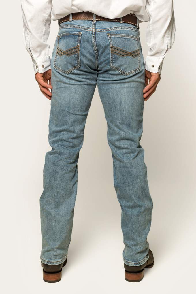 Ringers Western Mens Muster Slim Fit Jeans Light Wash