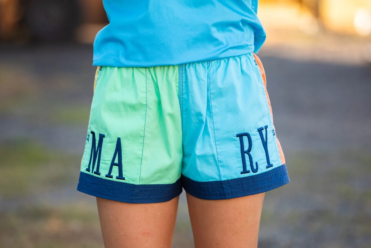 Mary G Old School Aust Cotton Panel Shorts