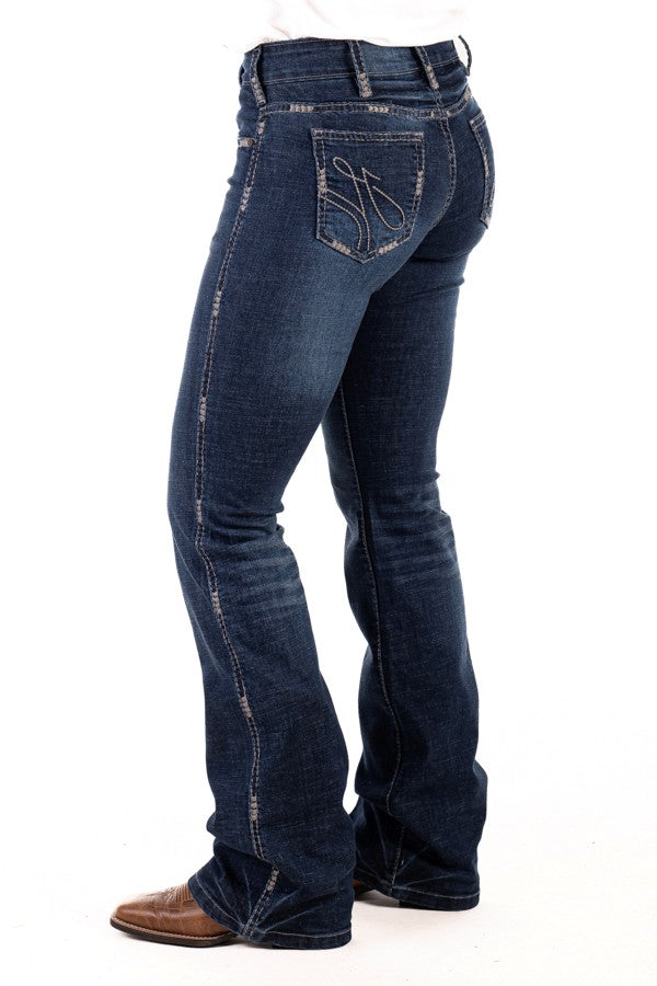 H &amp; H Comfort Cut 35 Leg Grey/Navy Stitch