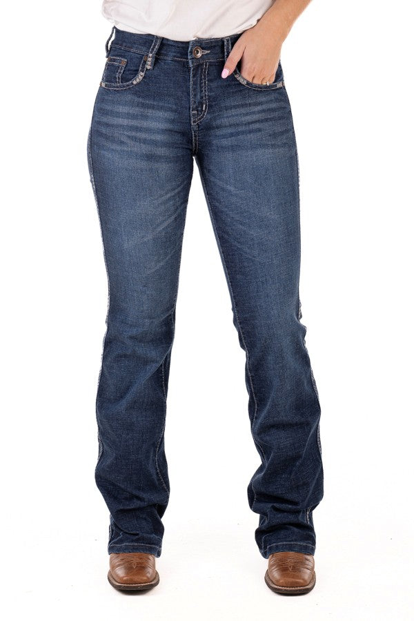 H &amp; H Comfort Cut 38 Leg Grey/Navy Stitch