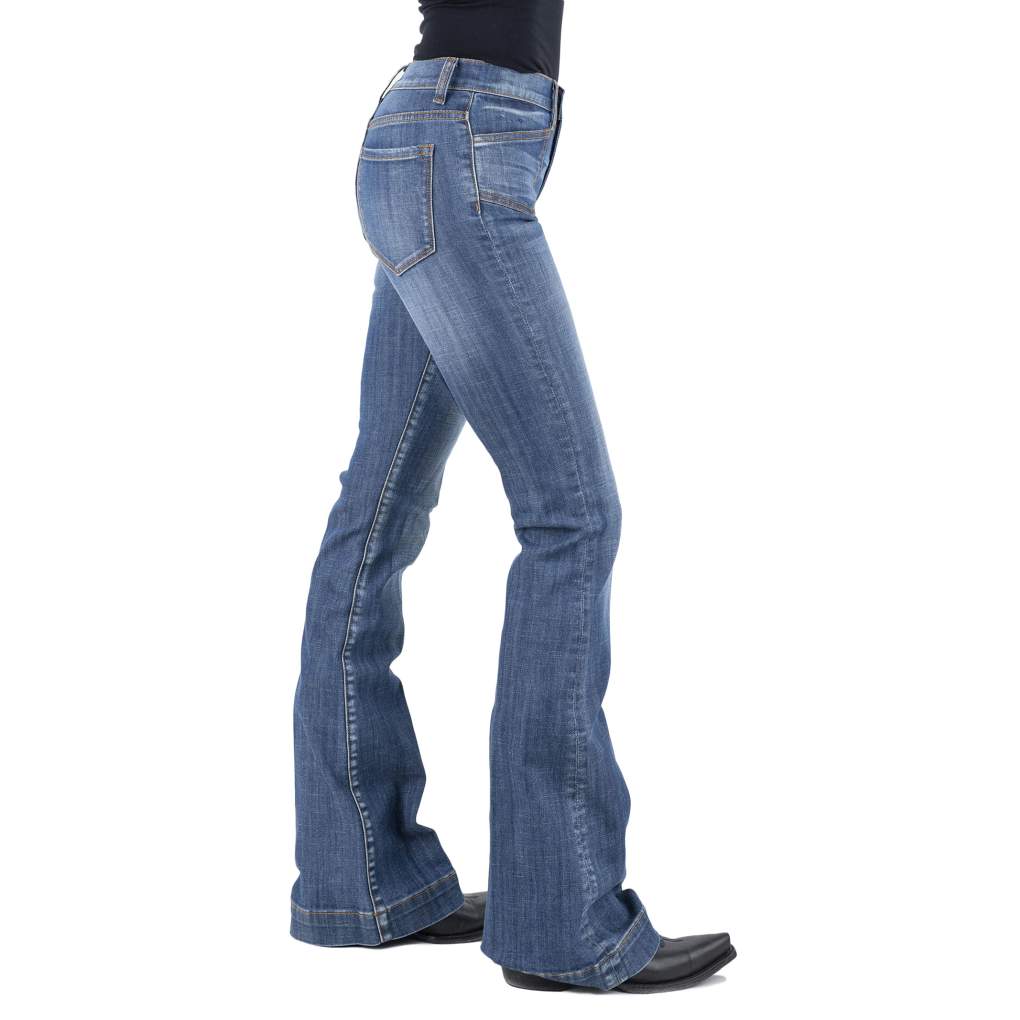 Stetson Ladies 921 Flare Long Plain Blue Jeans