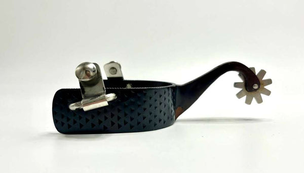 Custom Rasp Roping Spurs Toprail Black Opal Handmade Rasp Spurs | The Top Saddlery