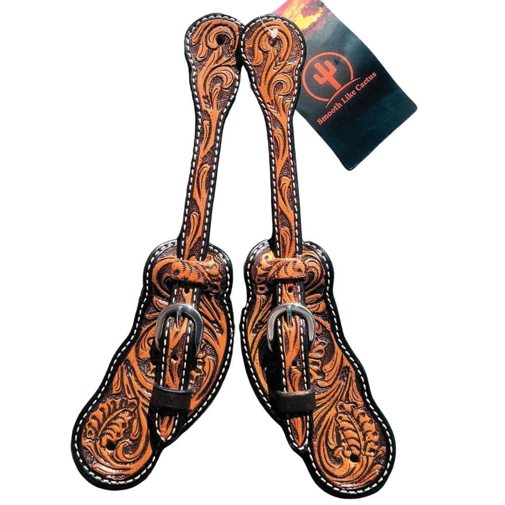 Toprail Ladies Carved Spur Straps