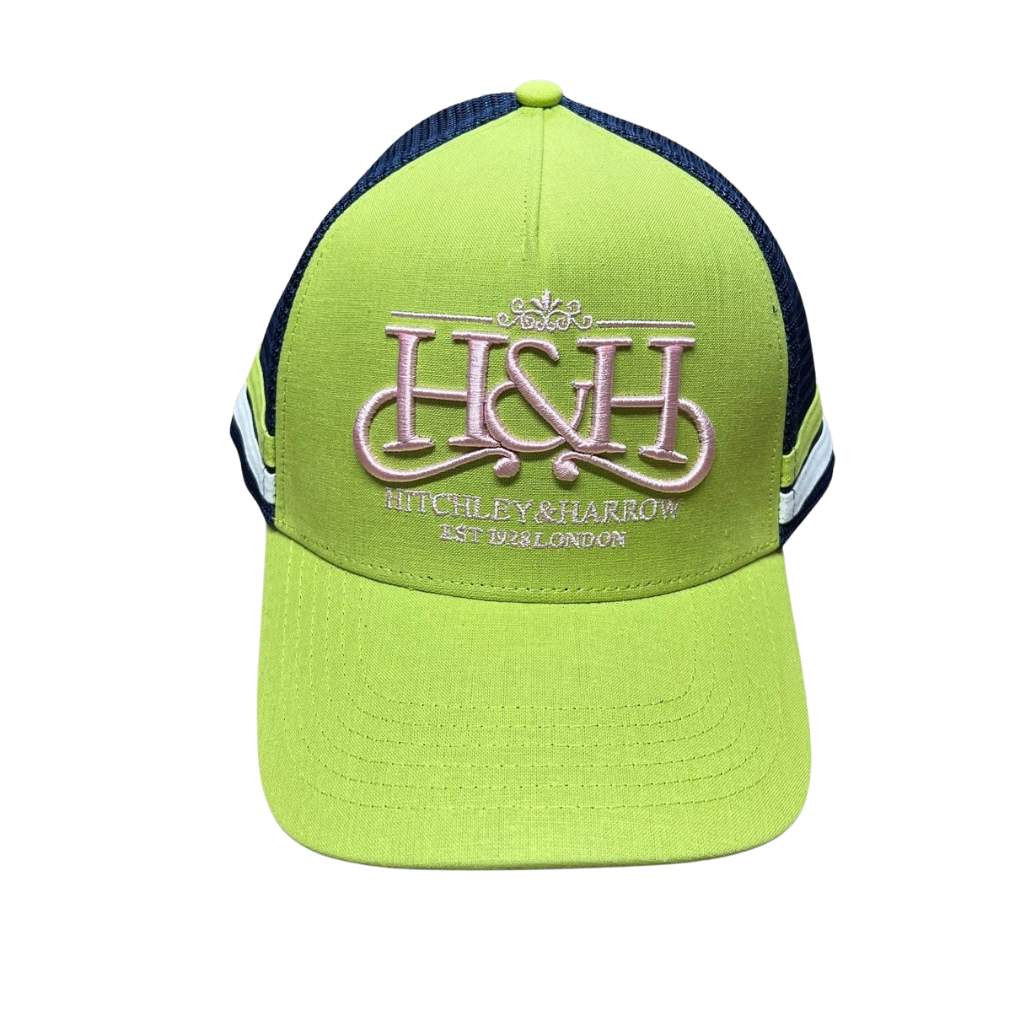 H &amp; H Lime Green &amp; Navy Trucker Cap