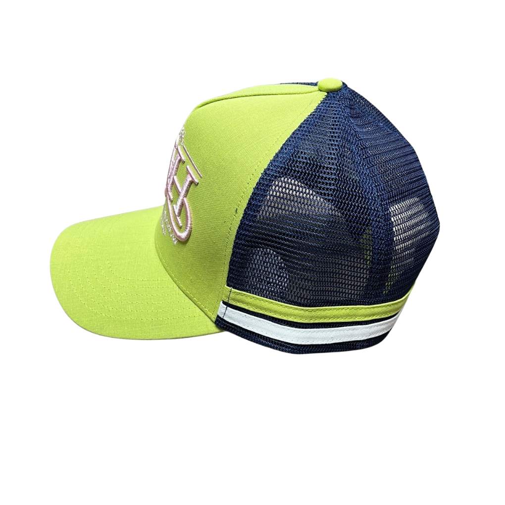 H &amp; H Lime Green &amp; Navy Trucker Cap