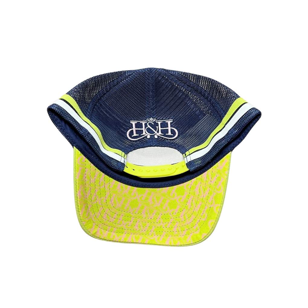 H &amp; H Lime Green &amp; Navy Trucker Cap