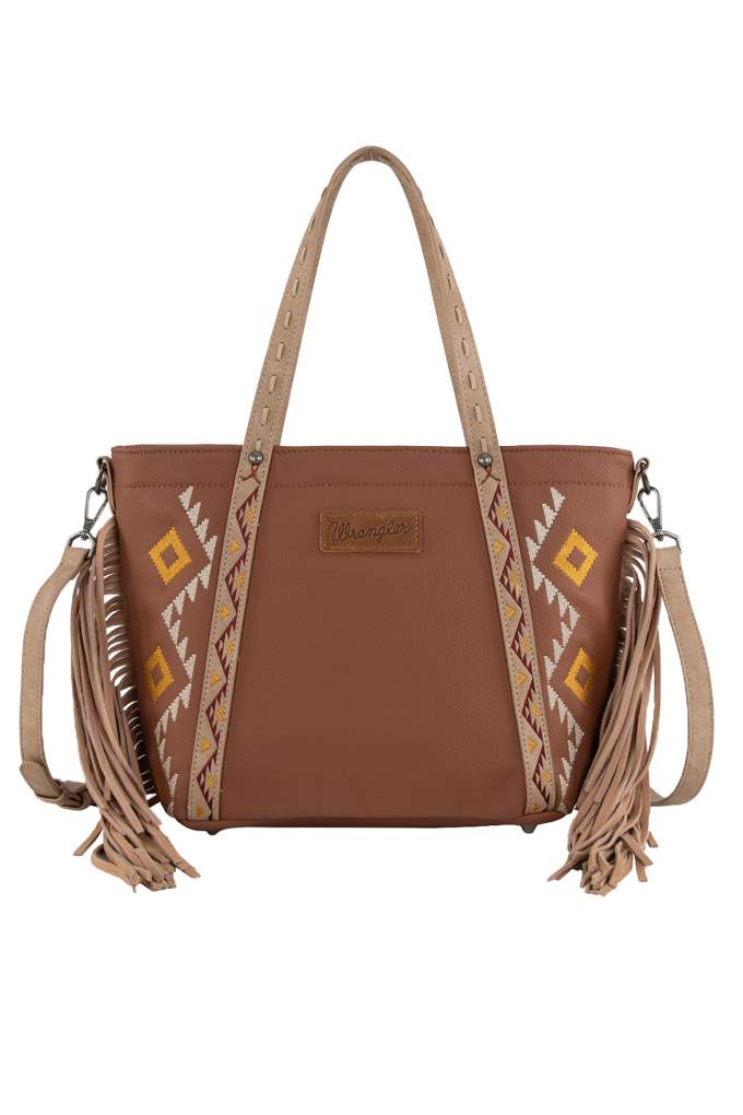 Wrangler Indiana Fringe Tan Tote Bag