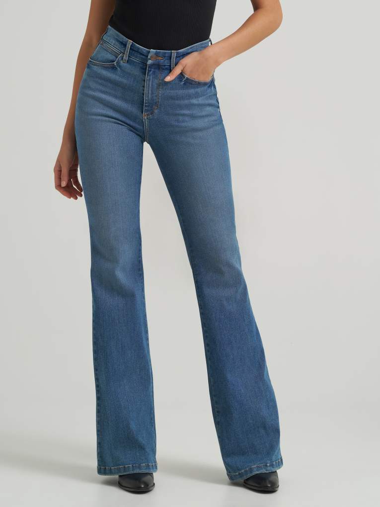 Wrangler Ladies Bespoke 112379506 High Rise Flare Jeans