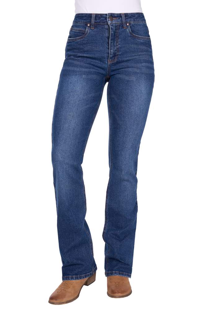 Wrangler Ladies Laura Hi Rise Bailey Boot Cut Jeans