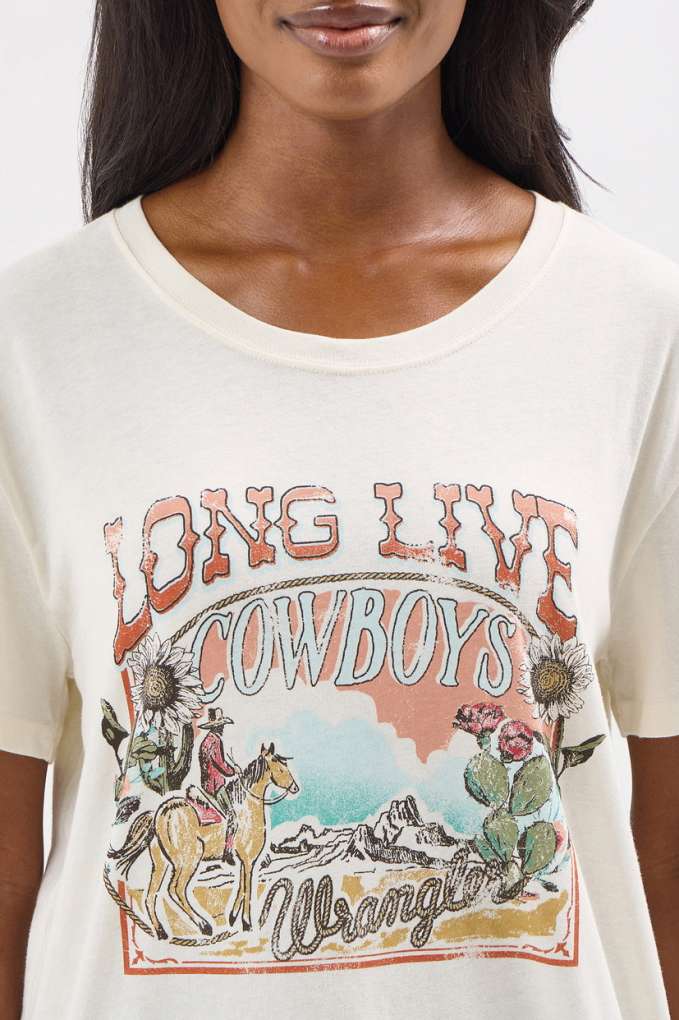 Wrangler Ladies Long Live Cowboys Tee Boyfriend Fit
