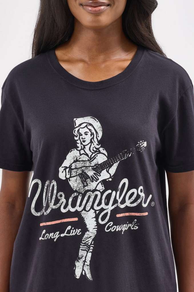 Wrangler Ladies Long Live Cowgirls Tee Boyfriend Fit
