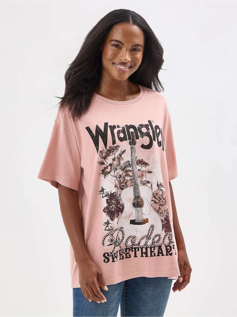 Wrangler Ladies Rodeo Sweetheart Tee Misty Rose