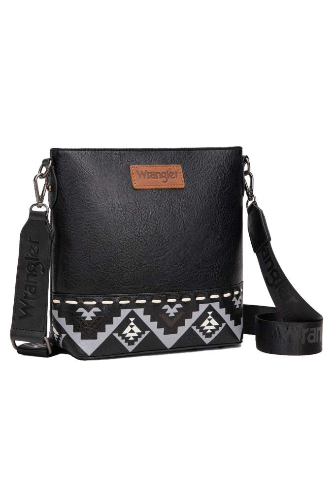 Wrangler Lana Aztec Print Black Crossbody Bag