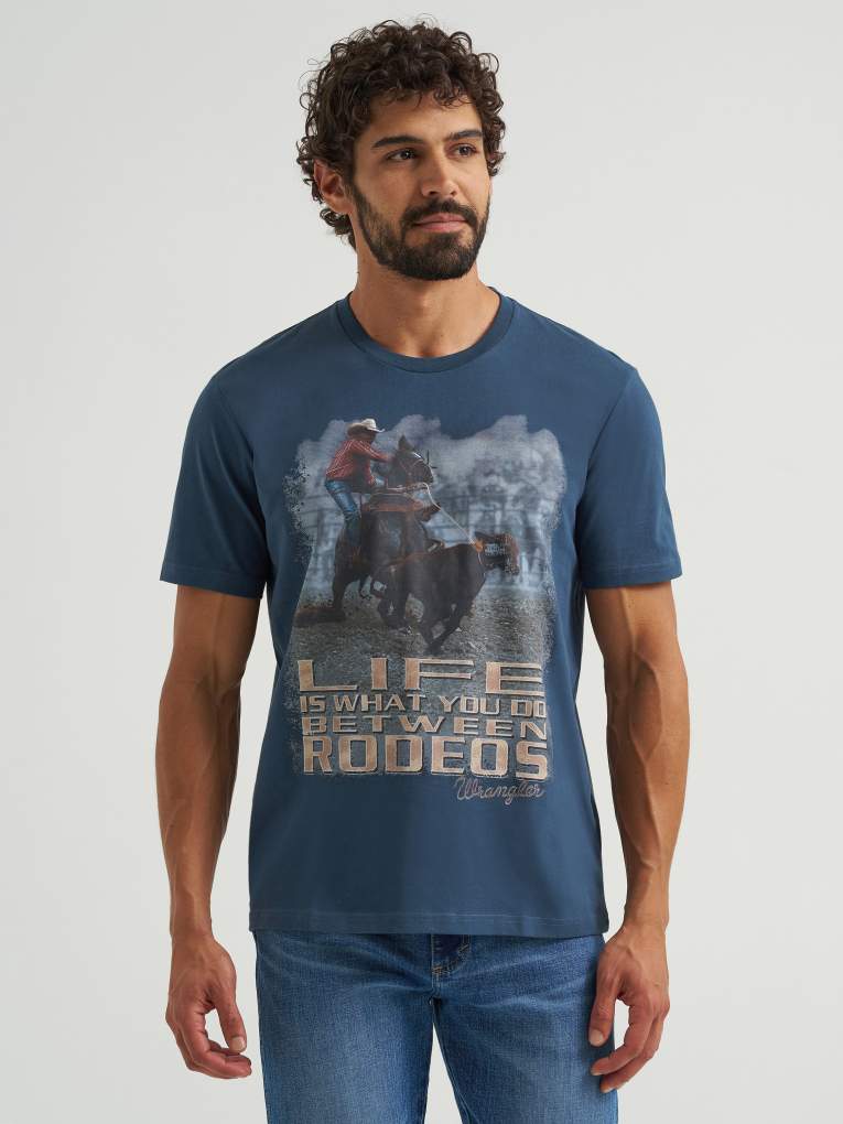Wrangler Mens Life Between Rodeos Tee