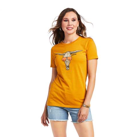 Ariat Ladies Sunglass Skull Tee Buckhorn