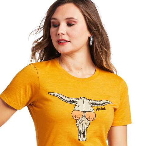 Ariat Ladies Sunglass Skull Tee Buckhorn