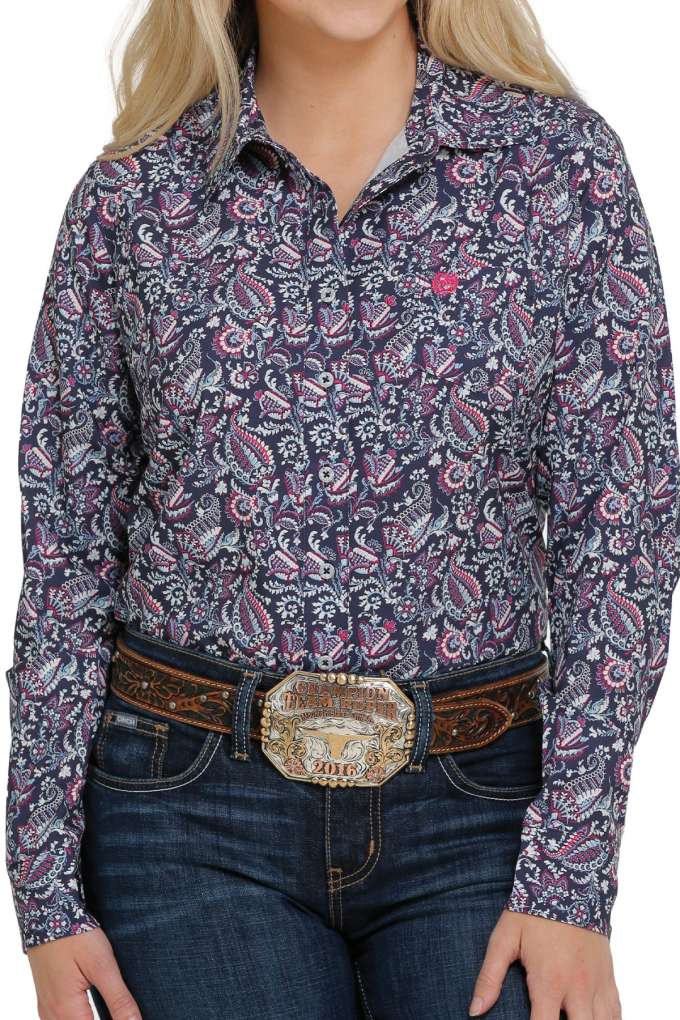 Cinch Ladies Navy Paisley Shirt