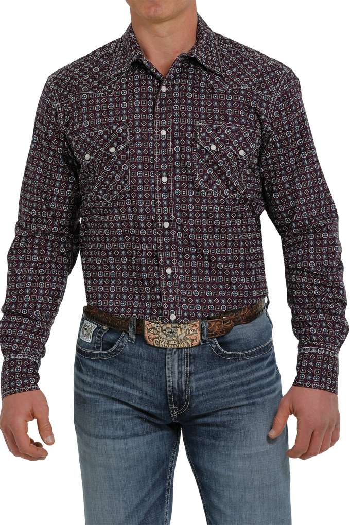 Cinch Mens Feature Tile Shirt