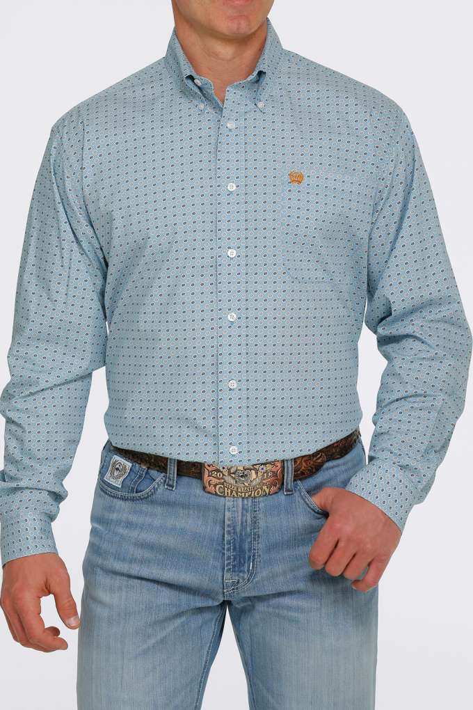 Cinch Mens Striped Hexagon Shirt