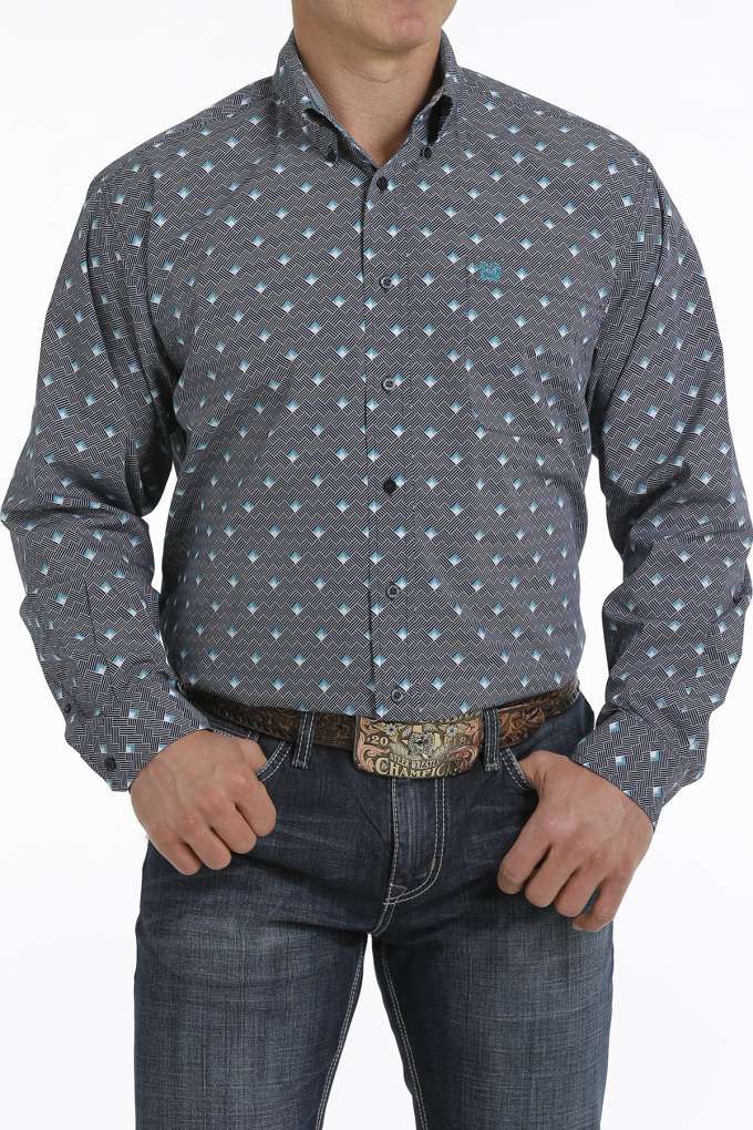 Cinch Mens Weave Print Classic Fit Shirt