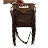 Design Edge Cali Tooled Leather Sling Bag with Fringe