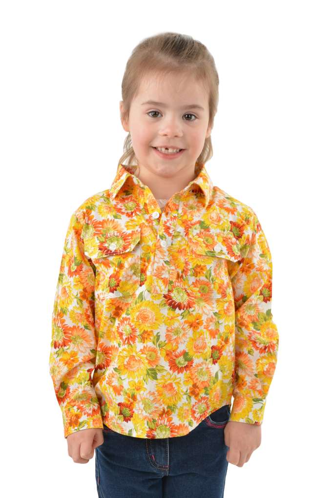 Hard Slog Kids Barbara Half Placket Shirt